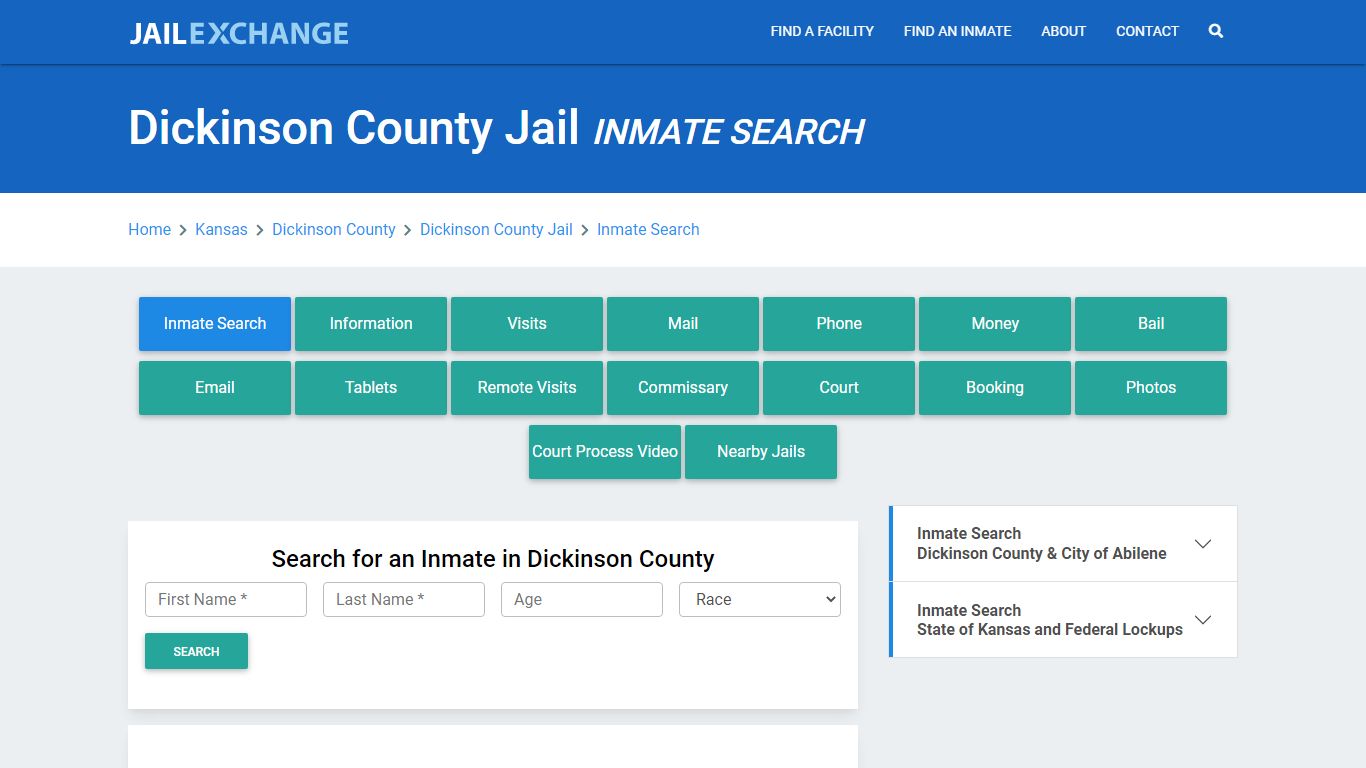 Dickinson County Jail, KS Inmate Search: Roster & Mugshots